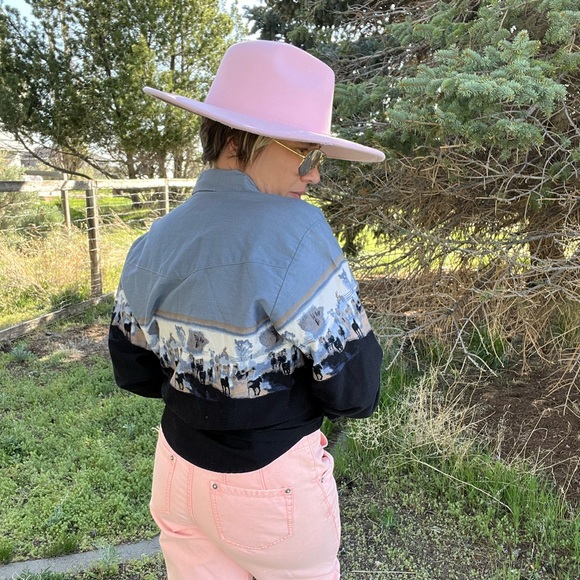 Vintage Boho Rodeo Western Pearlized Button Down Long Sleeve Top - Picture 6 of 6